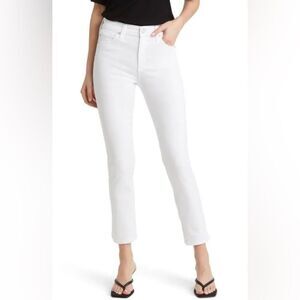 AG jeans Mari crop high rise slim straight (white)